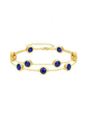 14K Gold Plated Birthstone Bracelet for Women – Adjustable CZ Jewelry